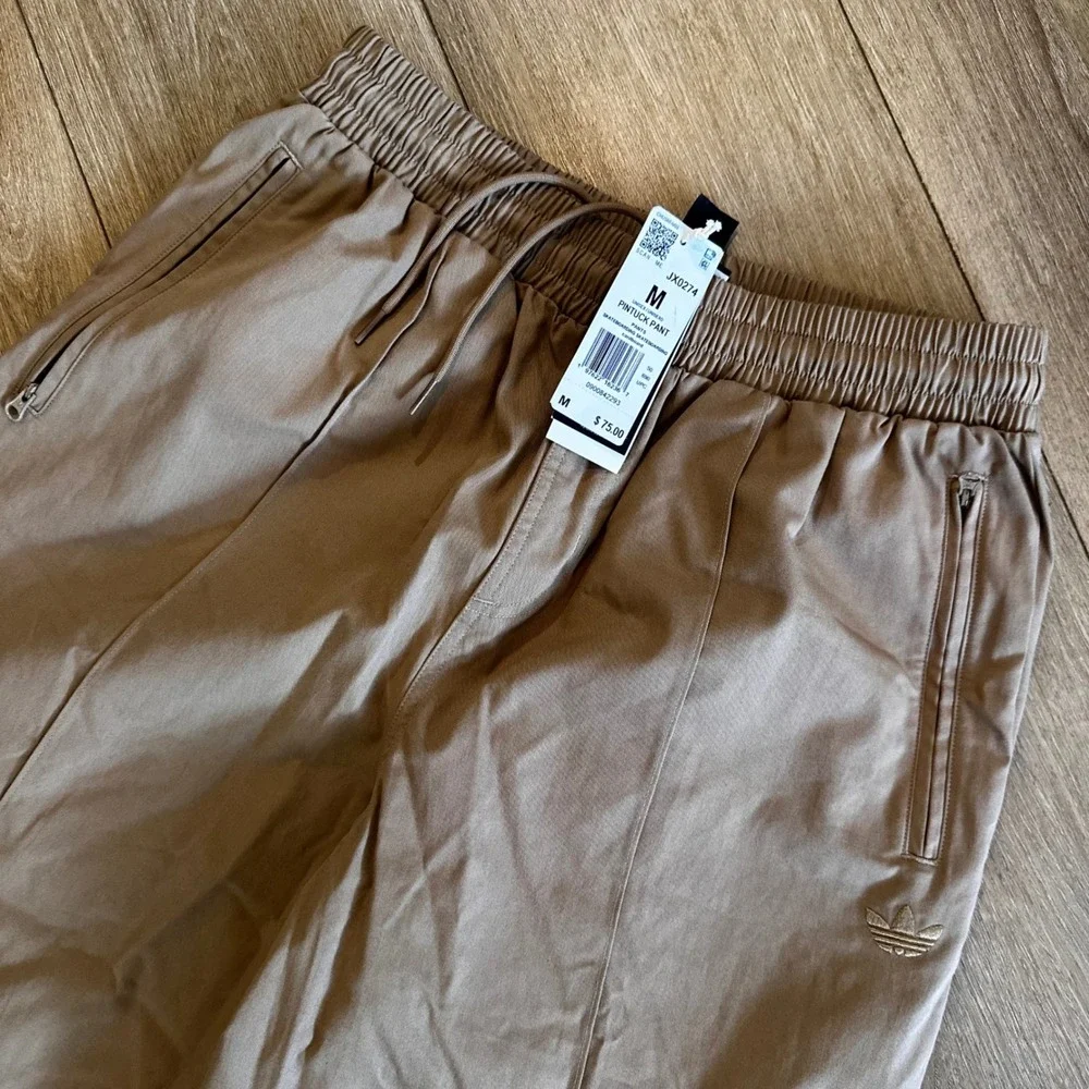 Adidas Skateboarding Pintuck Pants Mens Medium Brown JX0274 Unisex New